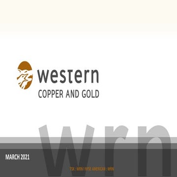 Western Copper and Gold Presentation