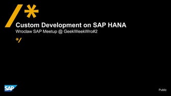 Custom Development - SAP HANA
