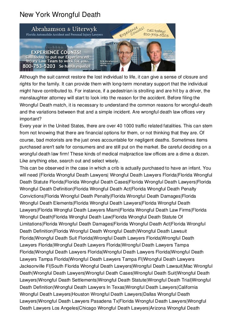 New York Wrongful Death