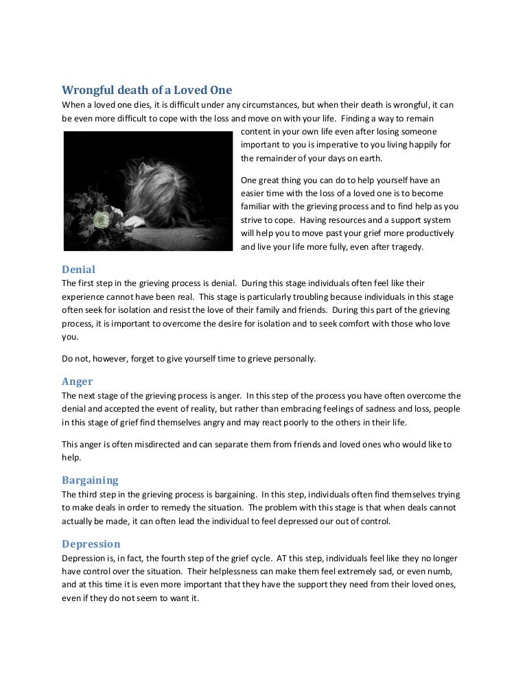 Wrongful Death Of A Loved One