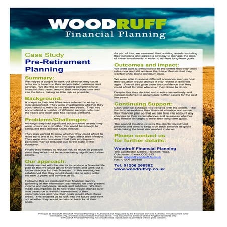 Pre-retirement case study