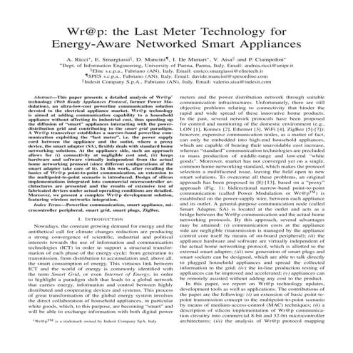 Wr@p the last meter technology for energy aware networked smart appliances