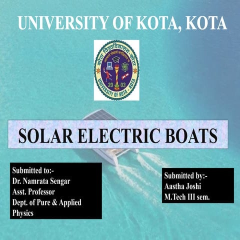 Solar powered portable water Purifier | PPTX