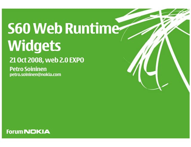 S60 Web Runtime - Web2.0 Expo Europe 2008