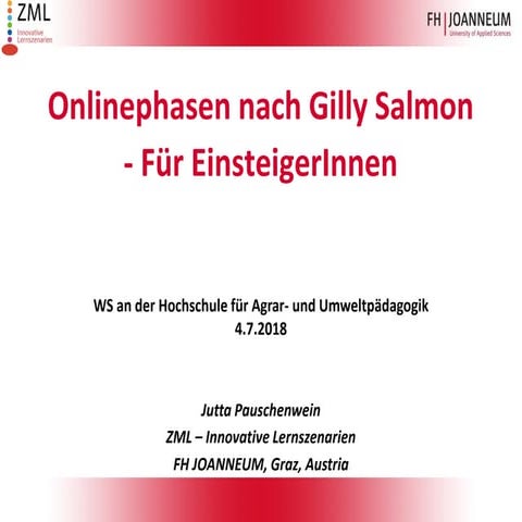 Onlinephasen nach Gilly Salmon - Für EinsteigerInnen