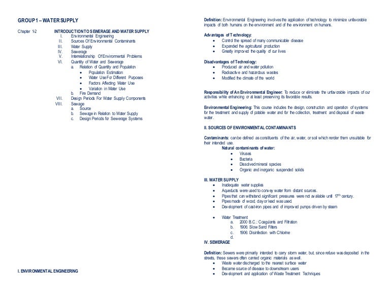 Water Supply Compilation of Reports