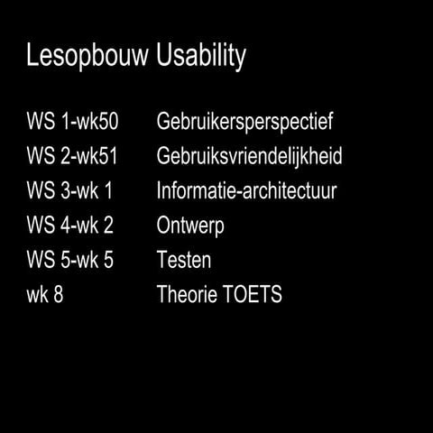 Workshop 1 Gebruikersperspectief