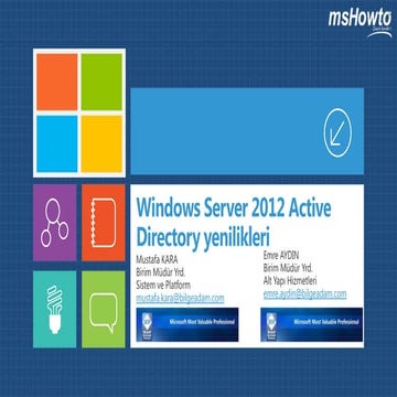 Windows Server 2012 Active Directory Yenilikleri