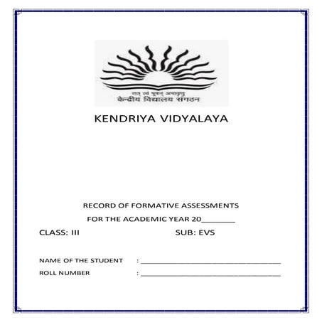 CLASS III EVS WORKSHEETS