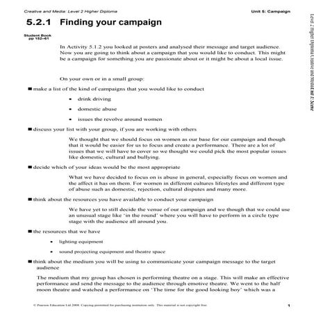 5.2.1 finding your camapign