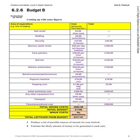 Stop motion animation budget spreadsheet | PDF