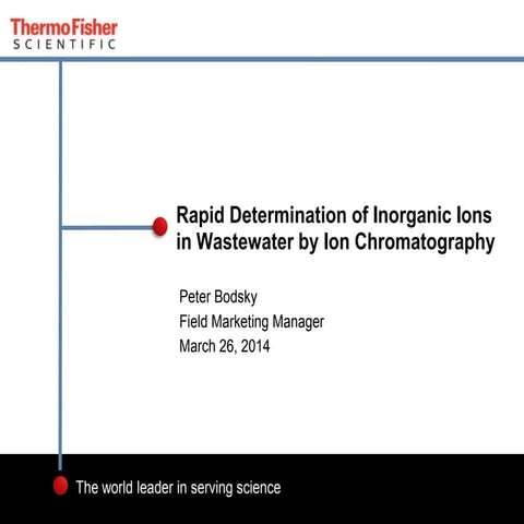 Rapid Determination of Inorganic Ions in Wastewater by Ion Chromatography