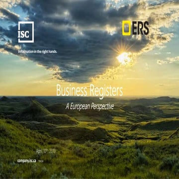 Business Registers - A European Perspective