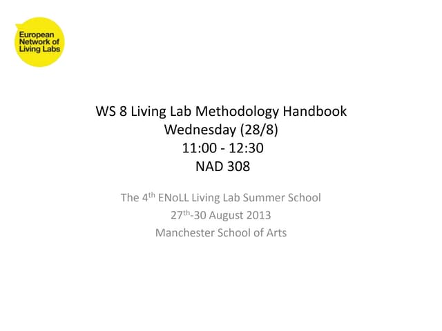 WS 8 Living Lab Methodology Handbook