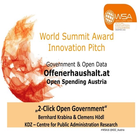 Word Summit Award Innovation Pitch   Open Spending Austria - Offenerhaushalt.at