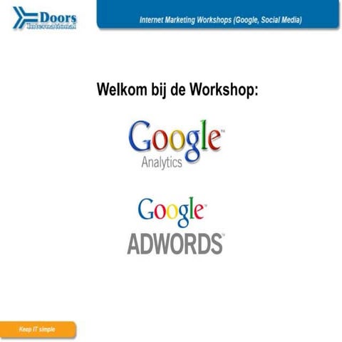 Workshop analytics, adwords en social media