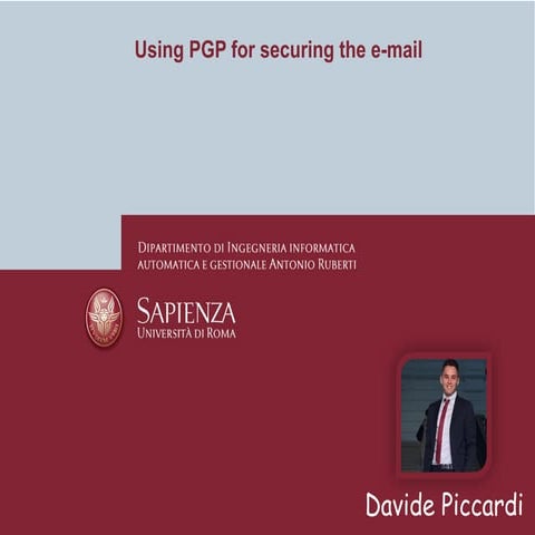 Using PGP for securing the e-mail