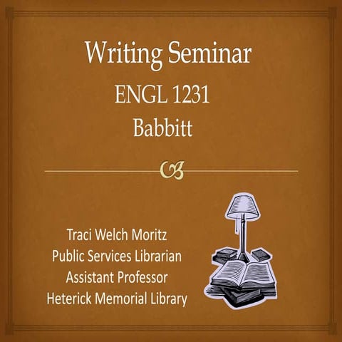 Writing Seminar Babbitt Spring 2012