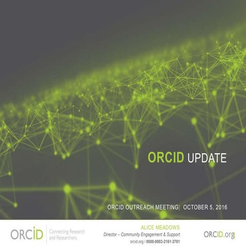 ORCID Update (October 2016)