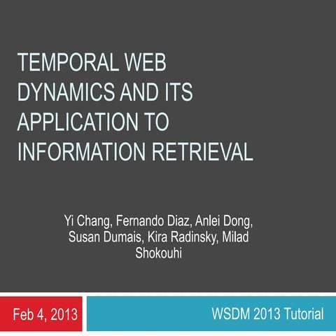 Temporal Web Dynamics and its Application to Information Retrieval 
