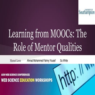 Learning from MOOCs: The Role of Mentor Qualities
