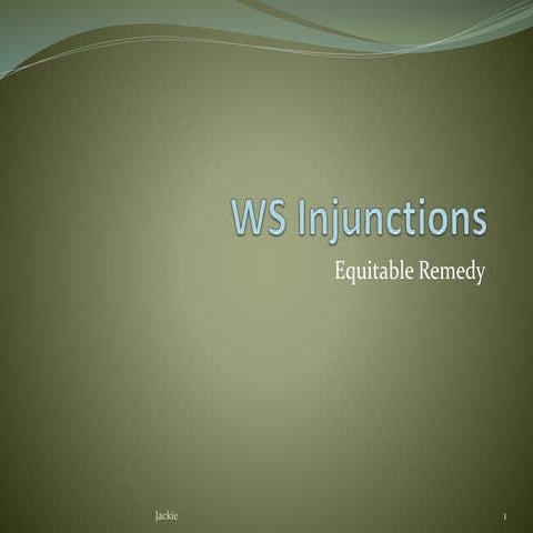 LAW501: Equity & Trust: Equitable Remedies Notes | PDF