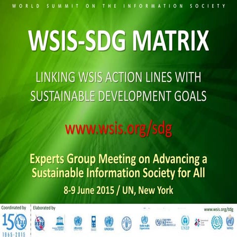WSIS-SDG Matrix: Linking WSIS Action Lines with Sustainable Development Goals