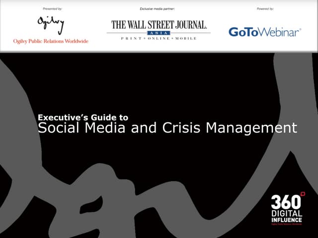 WSJ and Ogilvy: Social Media For Crisis Management 2009