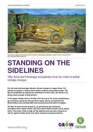 Standing on the Sidelines: Why food and beverage companies must do more to tackle climate change