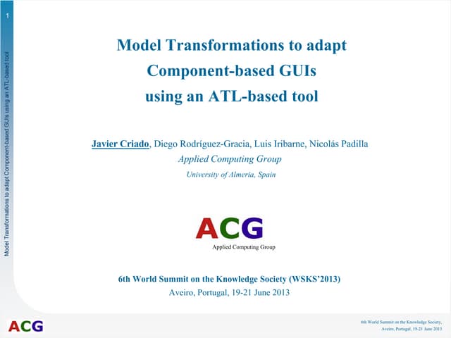 Model Transformations to adapt Component-based GUIs using an ATL-based tool