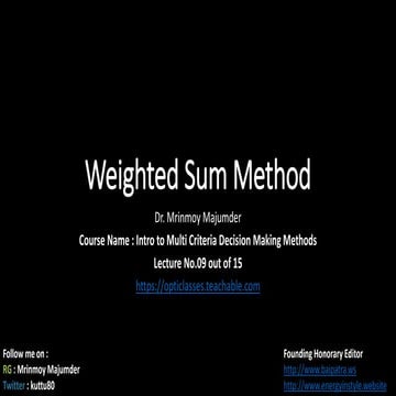 Weighted Sum Method: An Introduction | PPTX