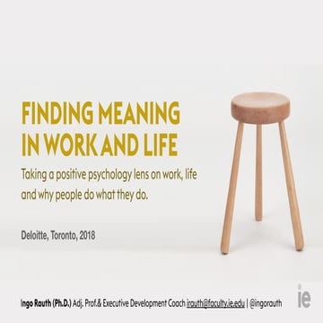 Finding Meaning in Work and Life | PDF