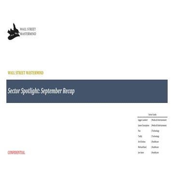 Wall Street Mastermind Sector Spotlight - Healthcare (September 2023)