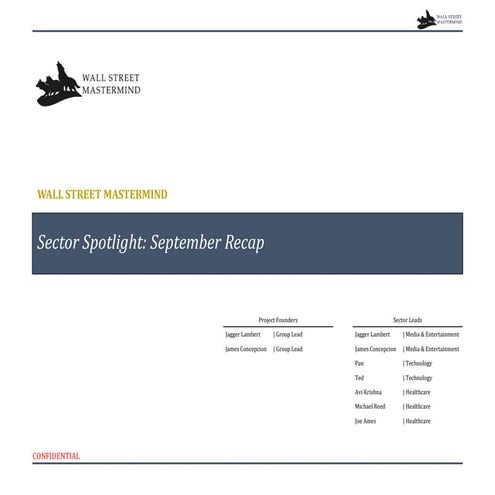 Wall Street Mastermind Sector Spotlight - Technology (September 2023)