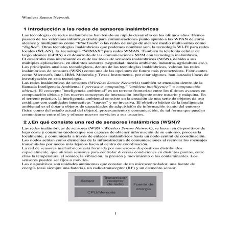 Redes de sensores inalambricos (WSN). Tipos, uso y seguridad. | PPTX