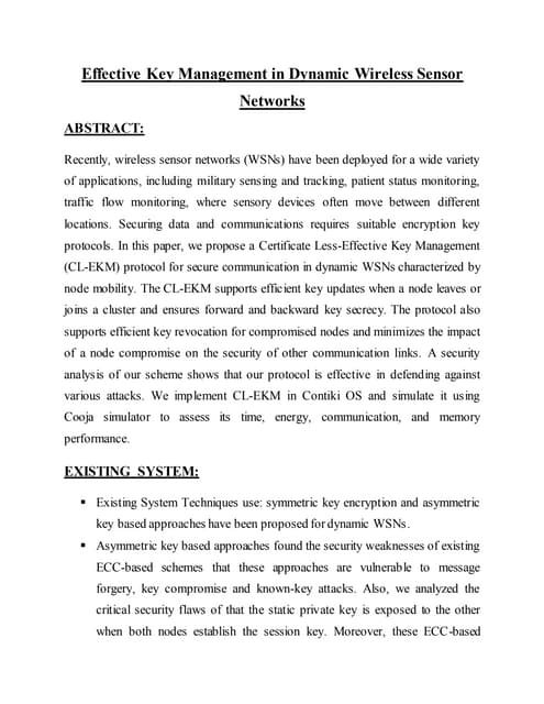 Effective Key Management in Dynamic Wireless Sensor Networks