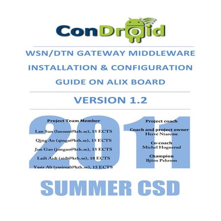 Condroid WSN/DTN Gateway - Middleware Installation & Configuration ...