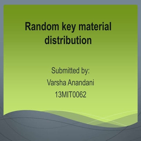 Random key material distribution in wireless sensor networks
