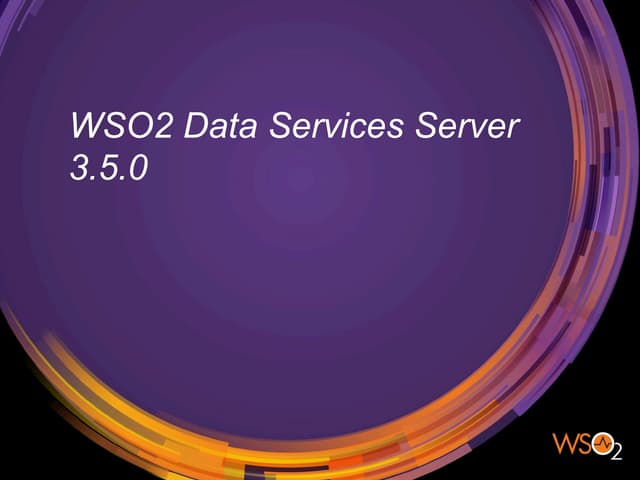 WSO2 Data Services Server - Product Overview