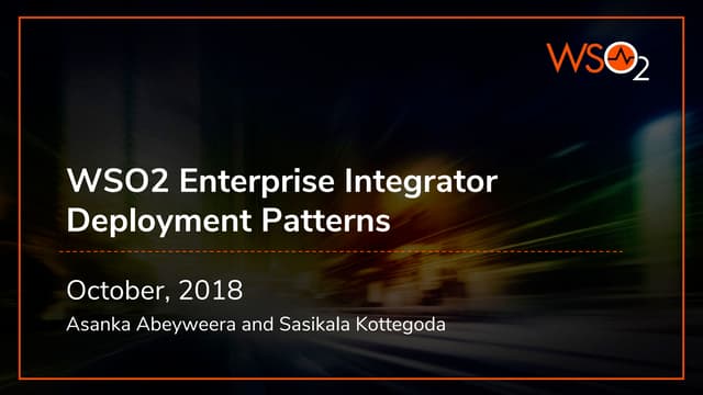 Deployment Patterns in WSO2 Enterprise Integrator