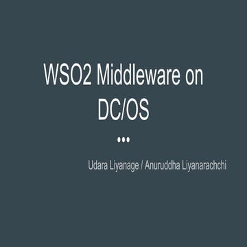 WSO2 Middleware on DC/OS or Mesos