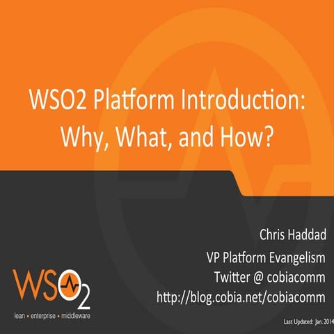 WSO2 Platform Introduction - Why,What and How 