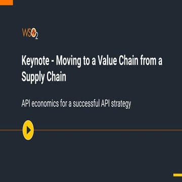 [WSO2 Summit Americas 2020] Moving to a Value Chain from a Supply Chain