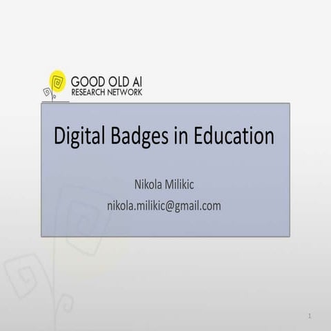 Workshop - Open Badges in Education