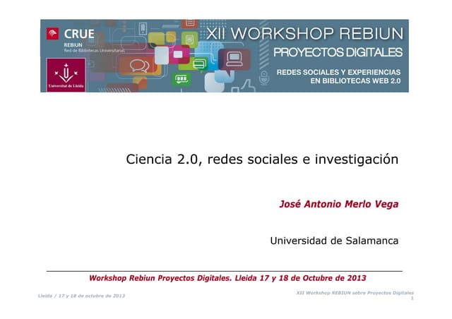 Ciencia 2.0, redes sociales e investigación