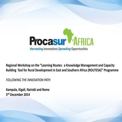 Ws routesa regional workshop_december 2014