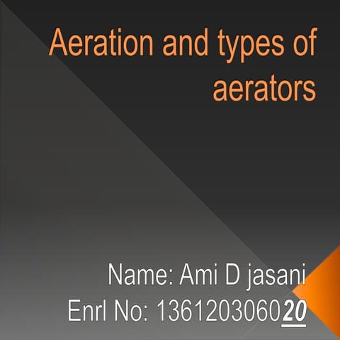 areation and types of aeration in waste water treatment