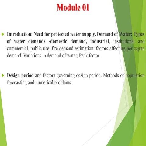 Water Supply and Treatment Engineering- Module 1