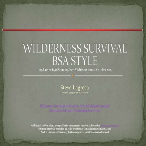 Wilderness Survival the BSA Way, Steve Lagreca