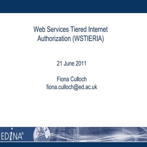 Web Services Tiered Internet Authorization (WSTIERIA)